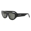 Celine Monochroms Cat Eye Sunglasses, 55mm In Black/gray Solid