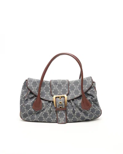 Celine Céline  Paris Macadam Denim Bag In Blue
