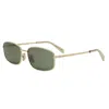 Celine Triomphe Crystal-embellished Square-frame Gold-tone Sunglasses