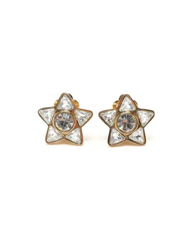 Celine Céline  Star Rhinestone Clip-on Earrings In Gold
