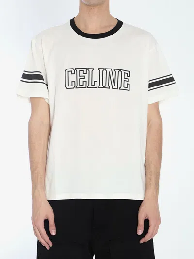 Celine Logo Short-sleeved T-shirt In White