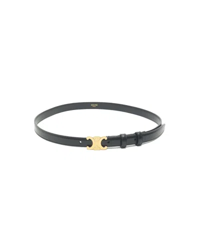 Celine Céline  Triomphe Belt, Size 80 In Black