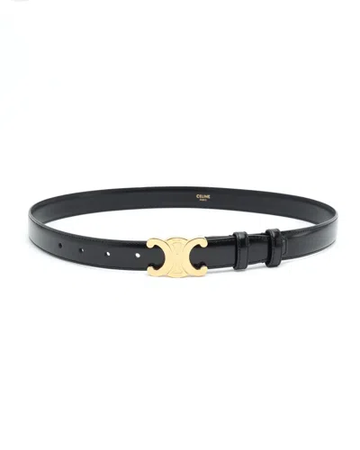 Celine Céline  Triomphe Belt, Size 80 In Black