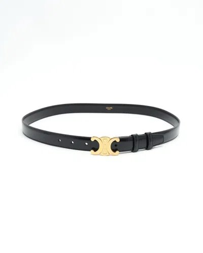Celine Céline  Triomphe Belt, Size 95 In Metallic