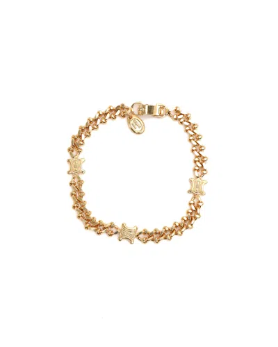 Celine Céline  Triomphe Chain Bracelet In Gold