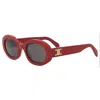 Celine Triomphe 55mm Rectangular Sunglasses In Red