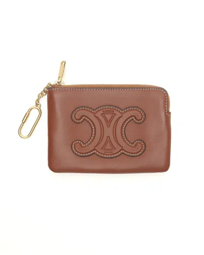 Celine Céline  Triomphe Coin Purse In Brown