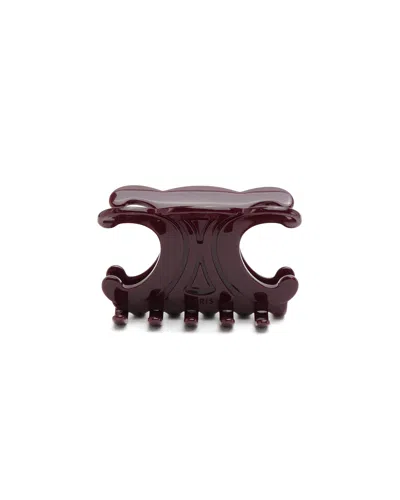 Celine Céline  Triomphe Hair Clip In Burgundy