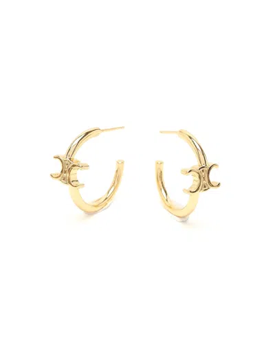 Celine Céline  Triomphe Hoop Earrings In Gold