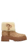 Celine Triomphe Suede Ankle Boots In Multi