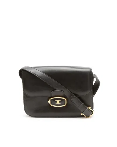 Celine Céline  Vintage Triomphe Box Bag In Black