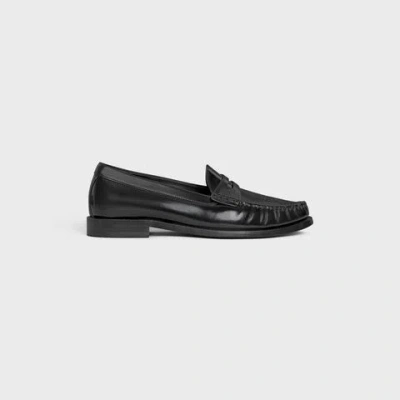Celine Vivienne Polished Bullskin Loafers In Black