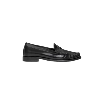 Celine Vivienne Polished Bullskin Loafers In Silver