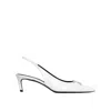 Celine Celne Alma Triomphe Leather Slingback Pumps Women In White