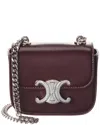 Celine Chain Claude Mini Leather Shoulder Bag In Brown