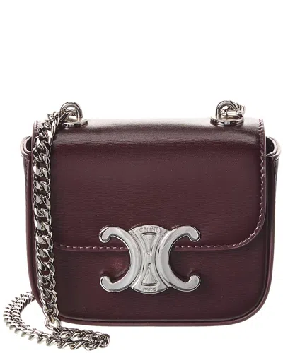 Celine Chain Claude Mini Leather Shoulder Bag In Brown