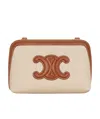 Celine Chain Cuir Triomphe Handbag In Natural/tan