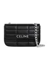 Celine Matelasse Monochrome Chain Shoulder Bag In Black