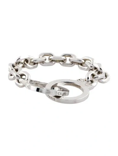 Pre-owned Celine Chaine Triomphe Handcuff Bracelet, 7" In Multi