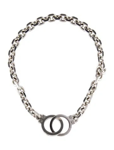 Pre-owned Celine Chaîne Triomphe Handcuff Necklace, 16" In Multi