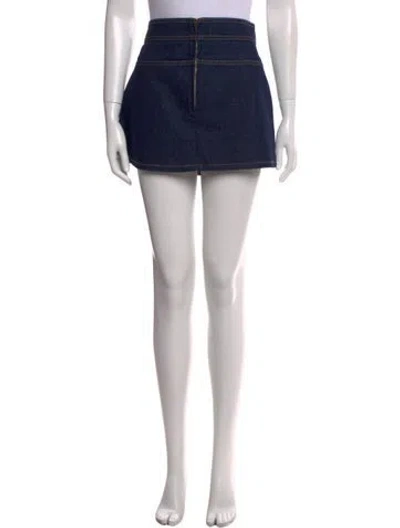 Pre-owned Celine Chain-link Accents Mini Skirt In Blue