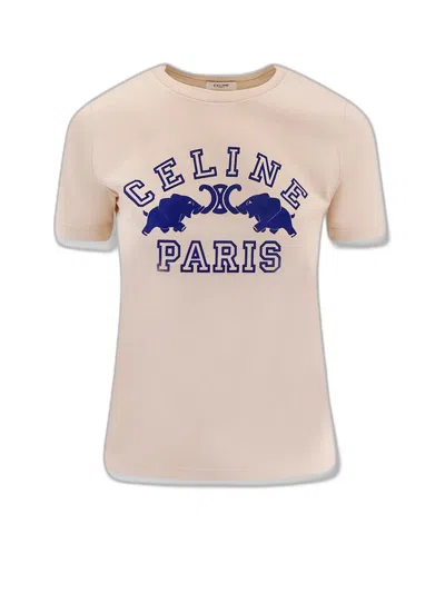 Celine Champagne Foncebleu Cotton Regular T-shirt In Pink