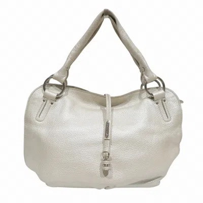 Pre-owned Celine Champagne White Leather Handbag Shoulder Bag () In Champagne, White