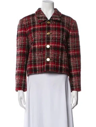 Pre-owned Celine Charlotte Wool Evening Jacket In Red