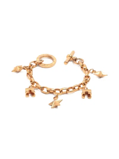 Pre-owned Celine Charm-embellished Bracelet In Gold