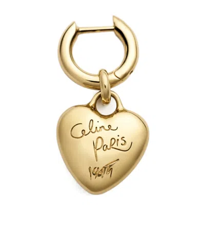 Celine Charms Heart Earring In Brass With Gold Finish And Enamel