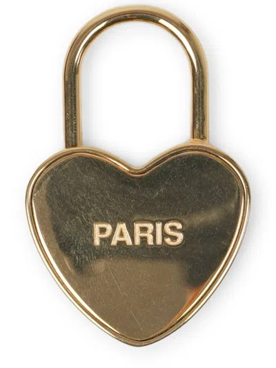 Celine Charms Heart Padlock In Brass With Gold Finish