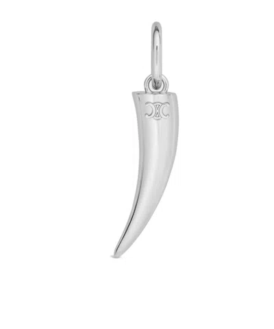 Celine Charms Horn In Brass With Rhodium Finish In Silver