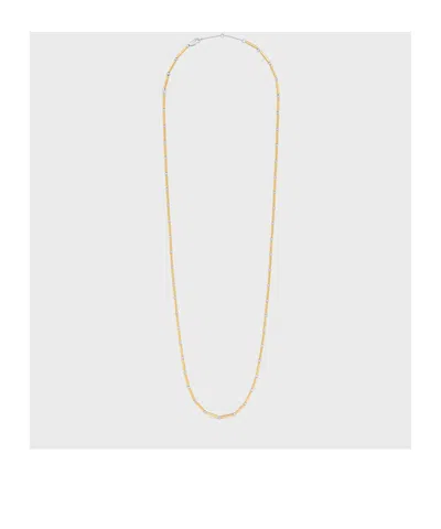 Celine Charms Long Necklace In Brass With Gold And Rhodium Finsih