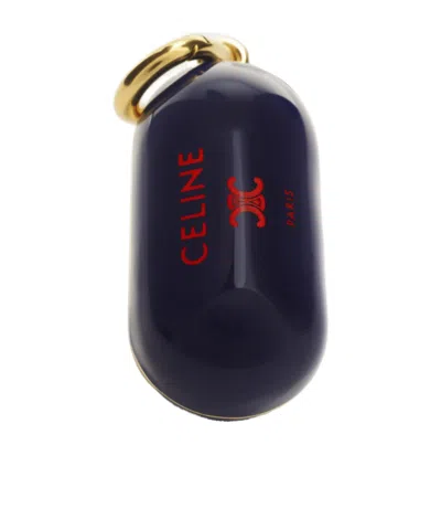 Celine Charms Oval Box In Enamel And Brass With Gold Finish In Multi