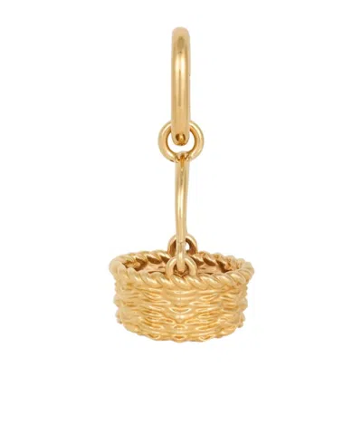 Celine Charms Panier In Brass With Gold Finish In Pink