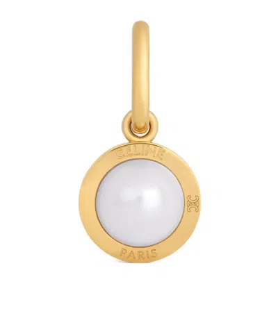 Celine Charms Pearl In Resin Pearl And Brass With Gold Finish