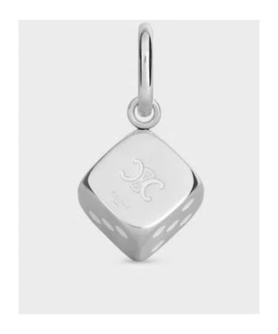 Celine Charms Triomphe Dice In Enamel And Aluminium In Metallic