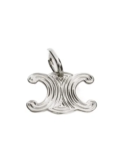 Celine Charms Triomphe Wire In Brass With Rhodium Finish In Red