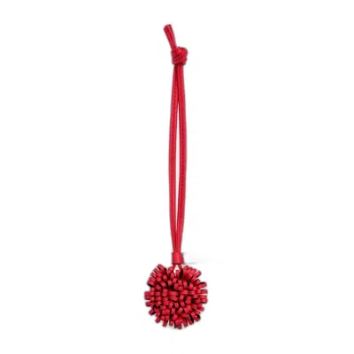 Celine Dandelion Charm In Smooth Lambskin In Red