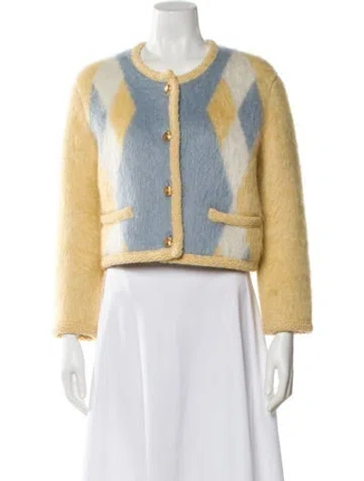 Pre-owned Celine Chasseur Mohair Sweater In Yellow
