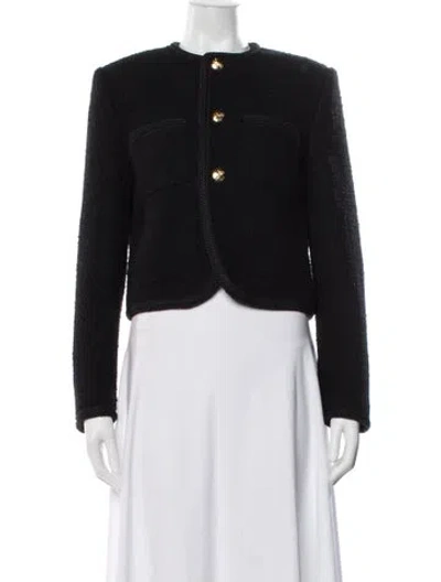 Pre-owned Celine Chasseur Tweed Jacket In Black