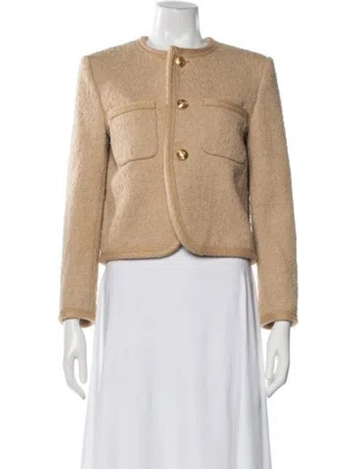 Pre-owned Celine Chasseur Tweed Jacket In Brown