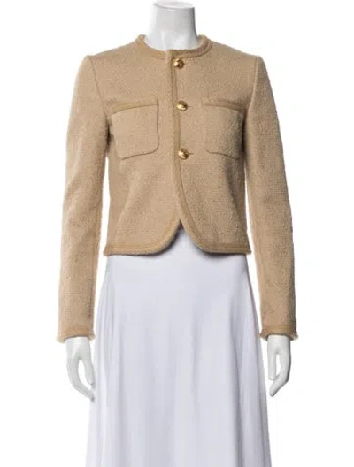 Pre-owned Celine Chasseur Tweed Pattern Jacket In Neutral