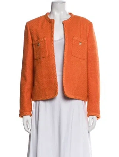 Pre-owned Celine Chasseur Virgin Wool Evening Jacket In Orange