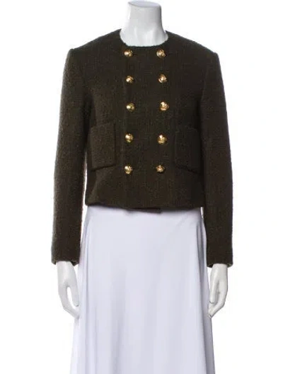 Pre-owned Celine Chasseur Wool Evening Jacket In Green