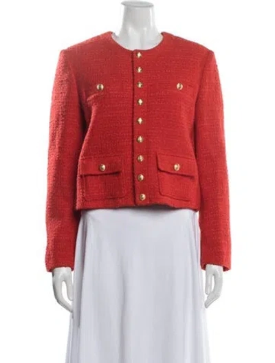 Pre-owned Celine Chasseur Wool Jacket In Red