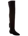 Celine Chat Botte Suede Boot In Black