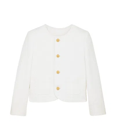 Celine Chealsea Jacket In Quilted Cotton In White/ivory