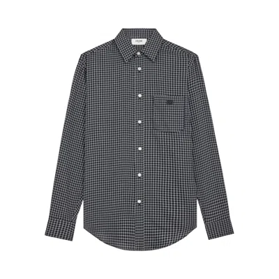 Pre-owned Celine Check Loose Long-sleeve Shirt 'navy/craie/vert' | Blue | Men's Size 41