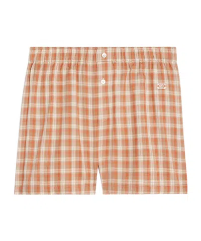 Celine Checked Boxer Shorts In Nude
